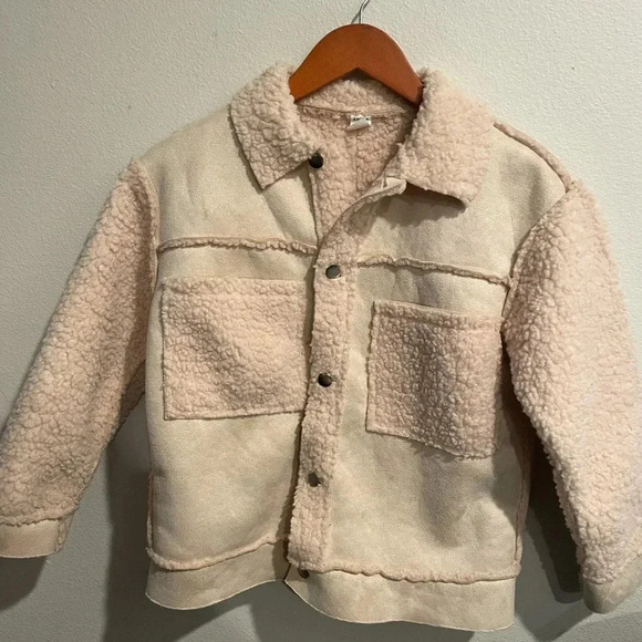 Shein‎ girls flap pocket drop shoulder teddy jacket size 10Y - Picture 2 of 6